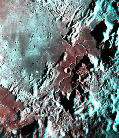 Rosetta space- craft image of asteroid Stein, anaglyph